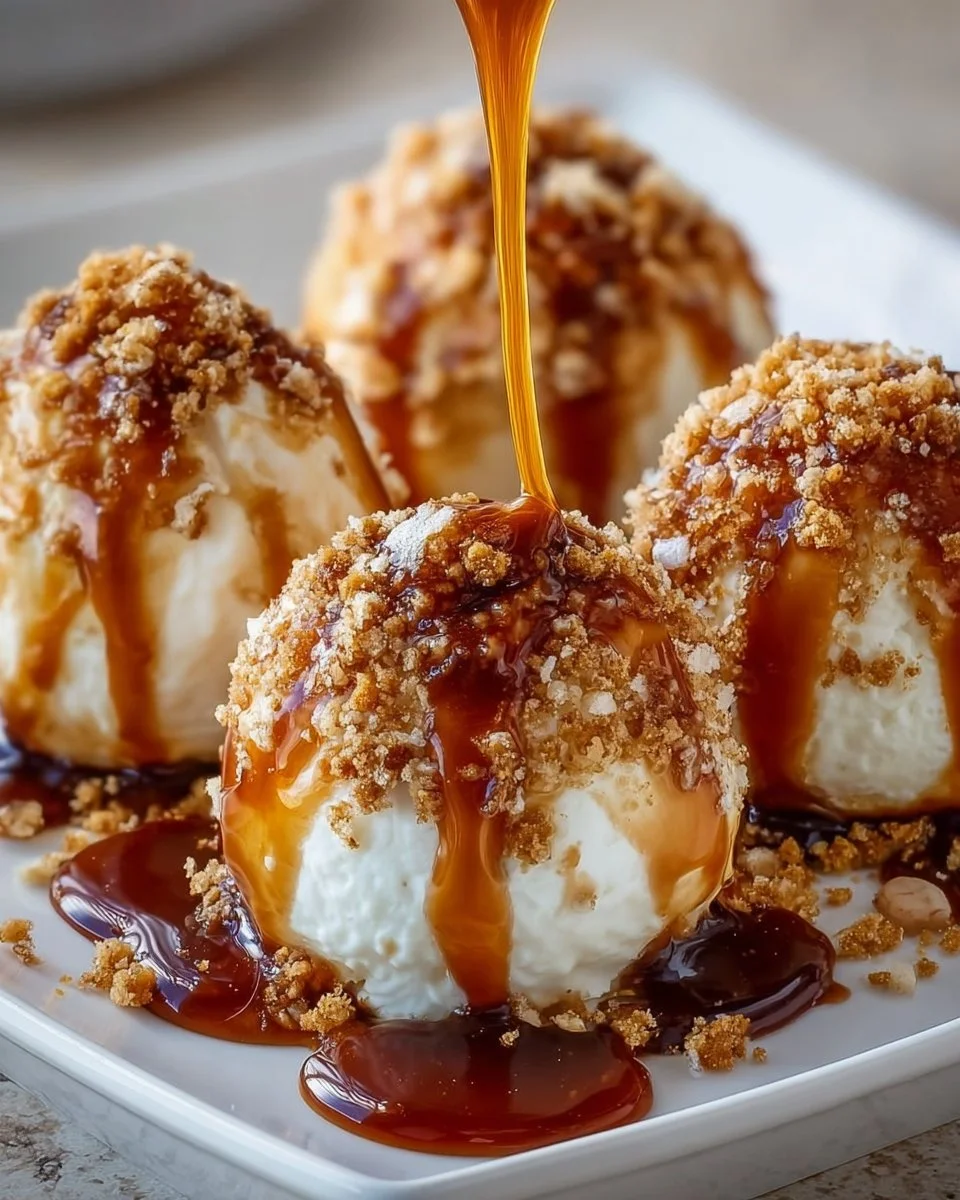 Caramel Crunch Cheesecake Bombs