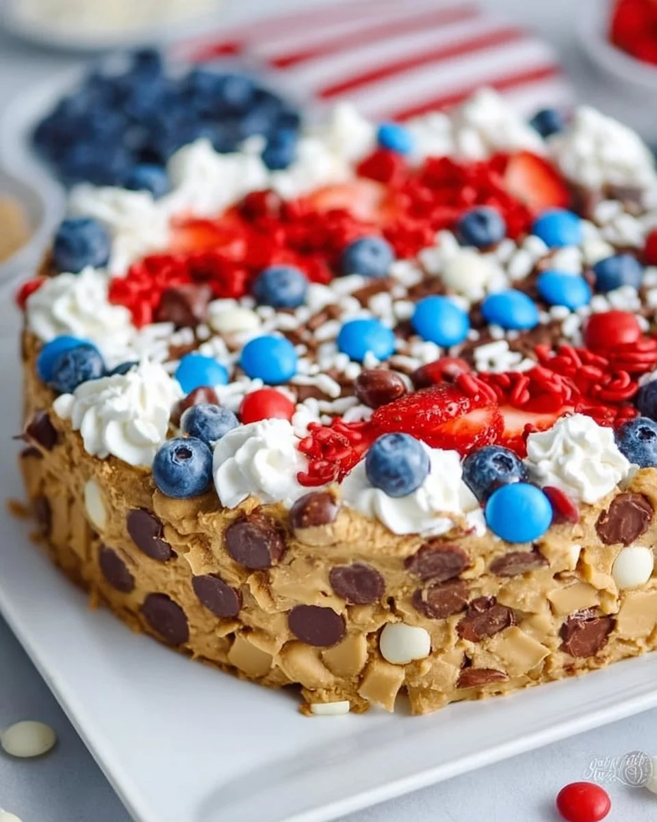 Chocolate Chip Cookie Dough Flag Dip