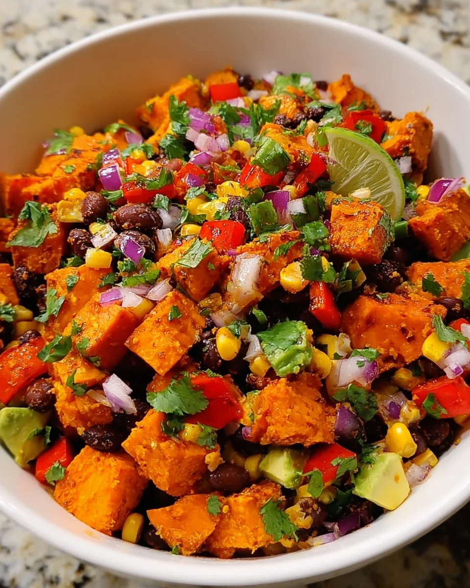 Roasted Sweet Potato Black Bean Salad