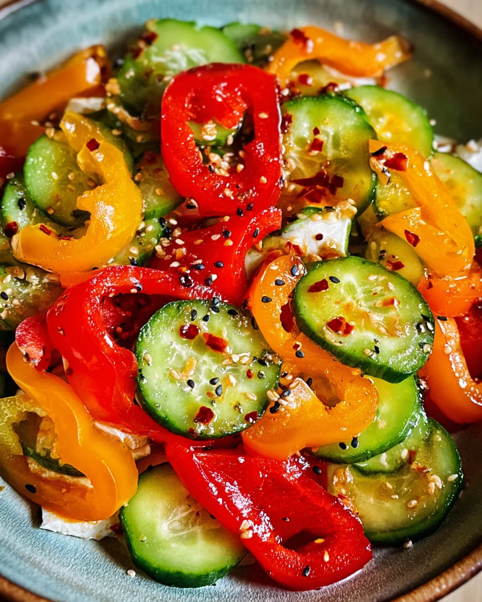 Viral TikTok Cucumber & Bell Pepper Salad