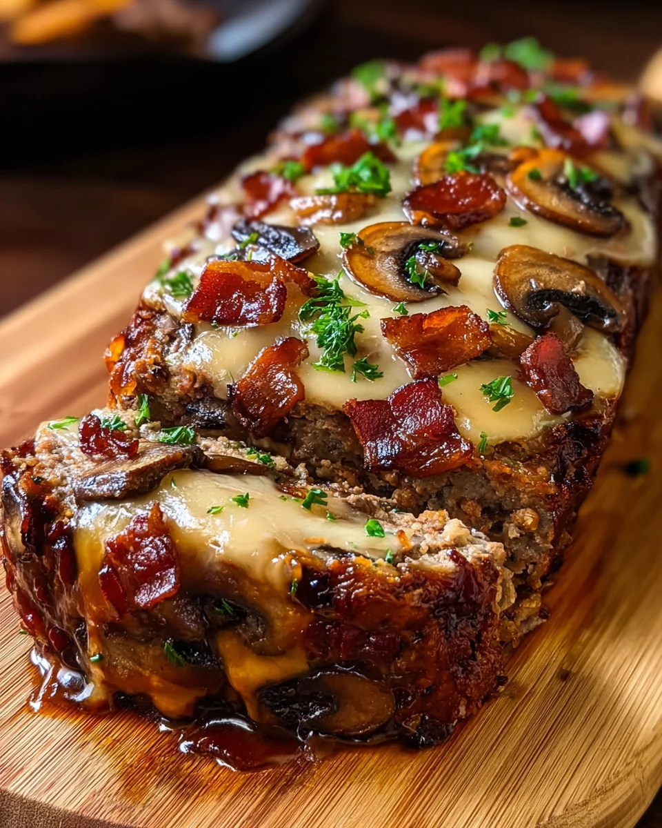 Mushroom Swiss Cheese Meatloaf