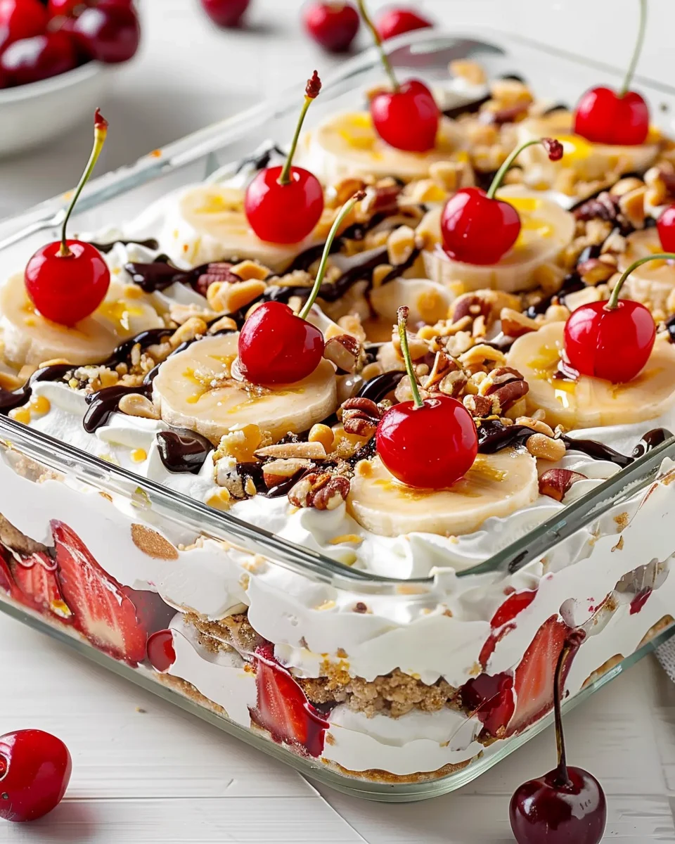 No-Bake Banana Split Dessert