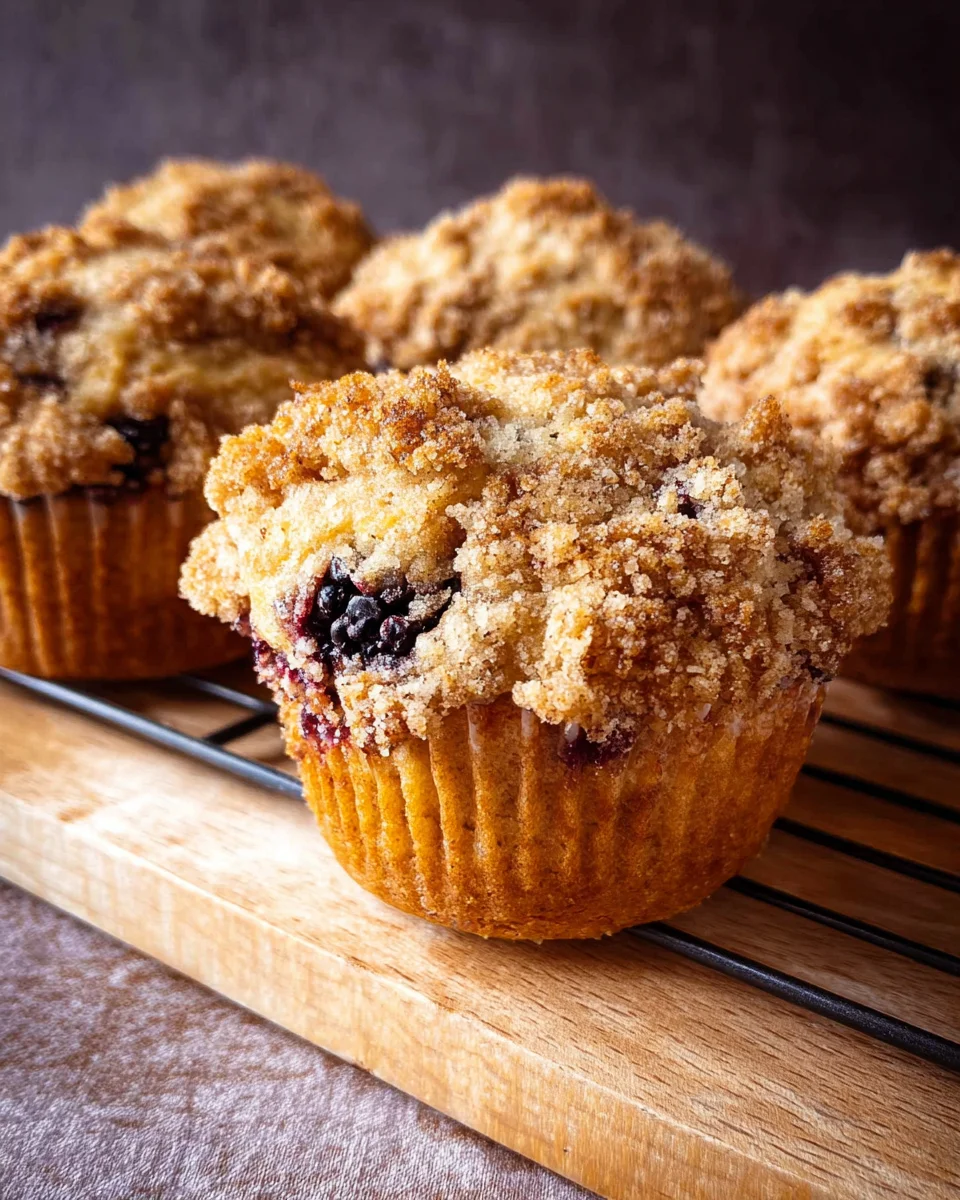 Soft Blackberry Muffins with Streusel