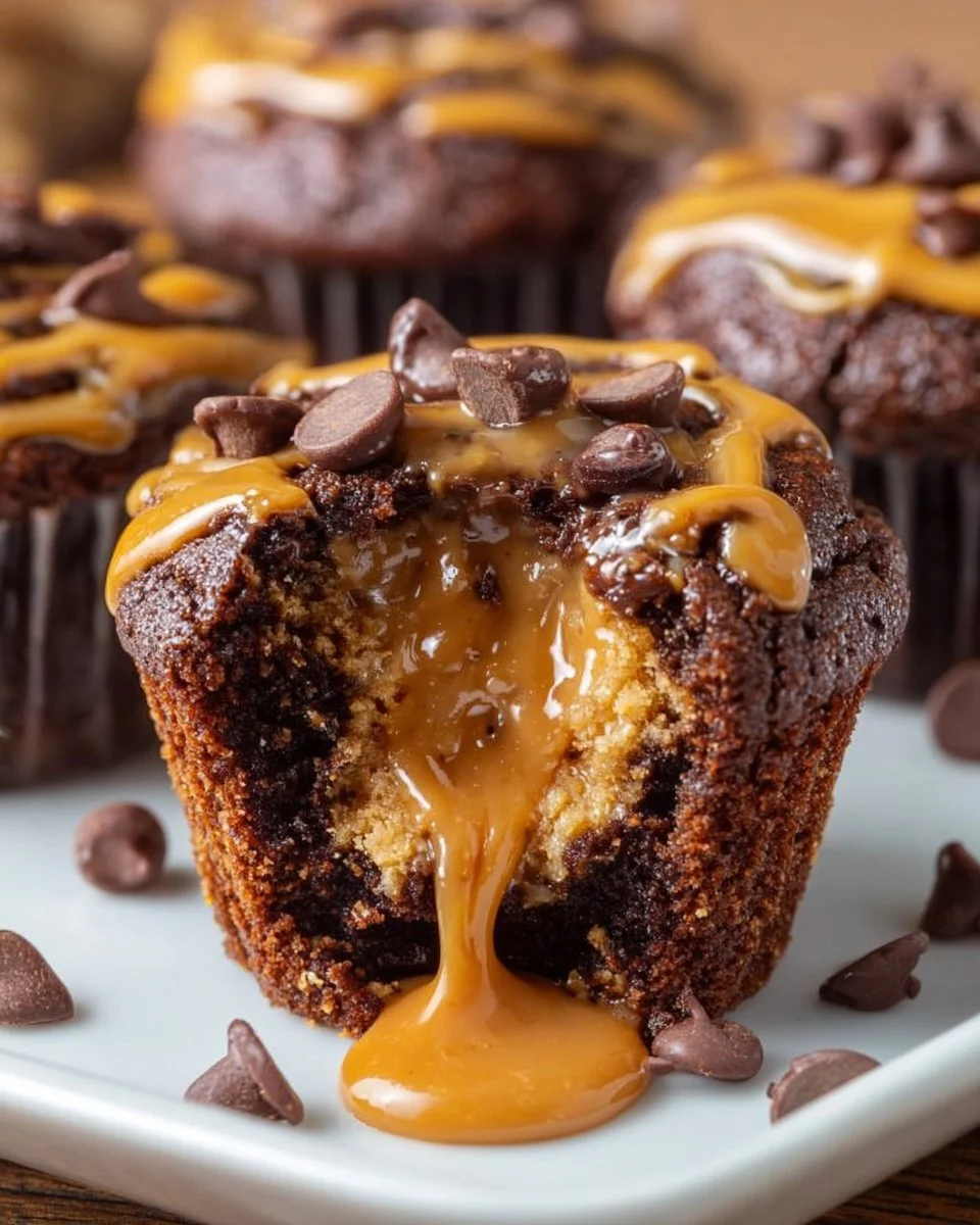 Gooey Peanut Butter Lava Cupcakes