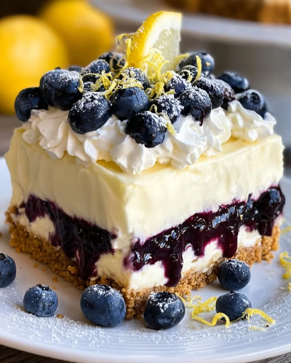 Lemon Blueberry No-Bake Cheesecake