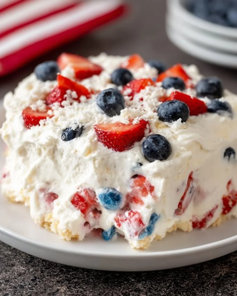 Red, White, and Blue Cheesecake Salad
