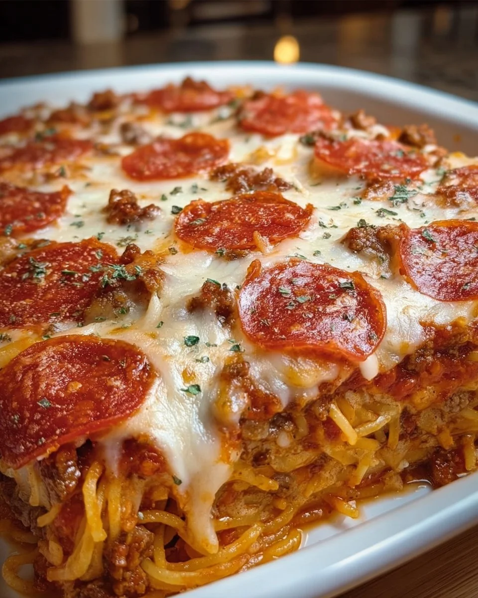 Spaghetti Pizza Casserole