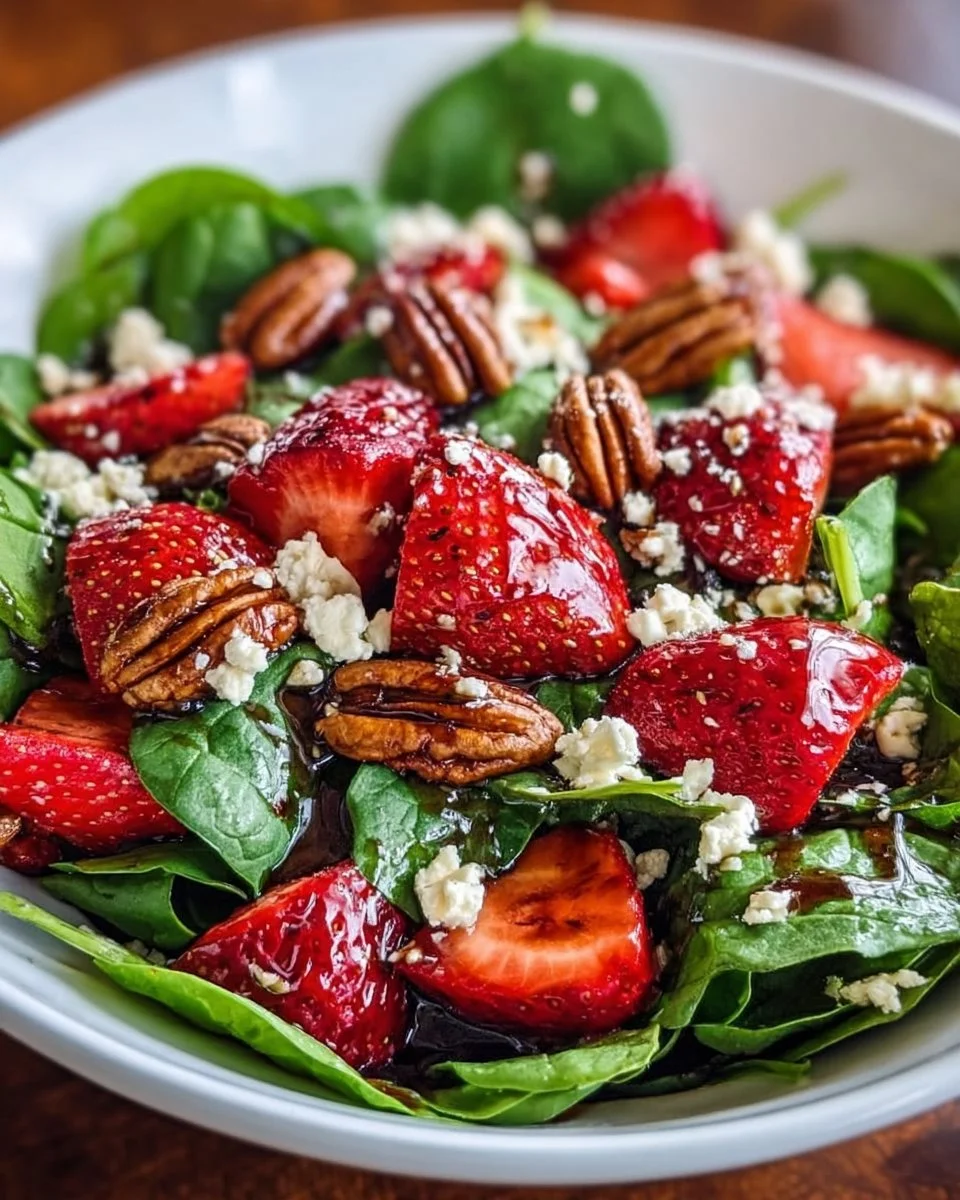 Spinach Strawberry Salad with Pecans
