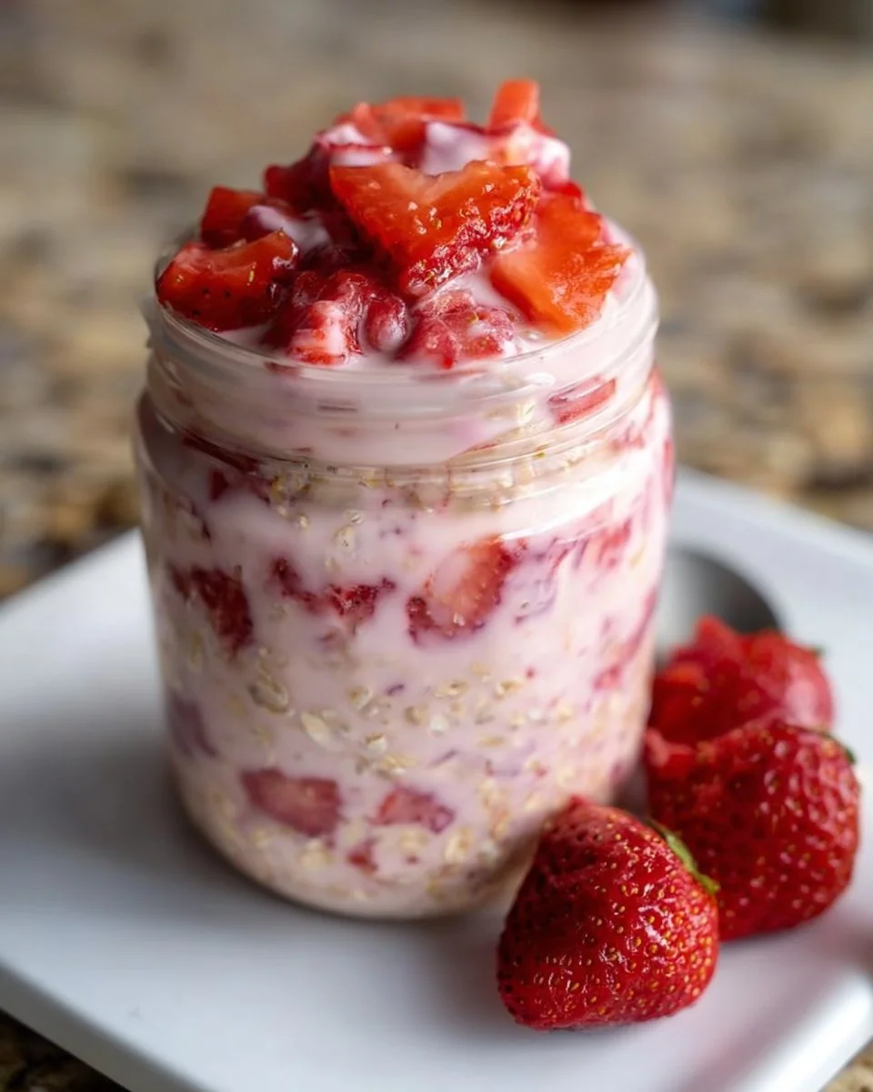 Strawberries and Cream Overnight Oats