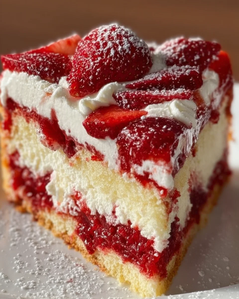 Strawberry Earthquake Cake
