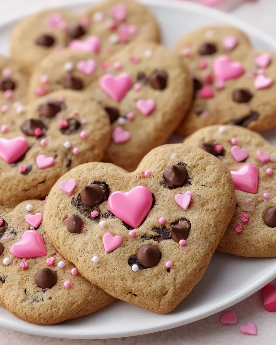 Heart shaped chocolate chip cookies that melt hearts!