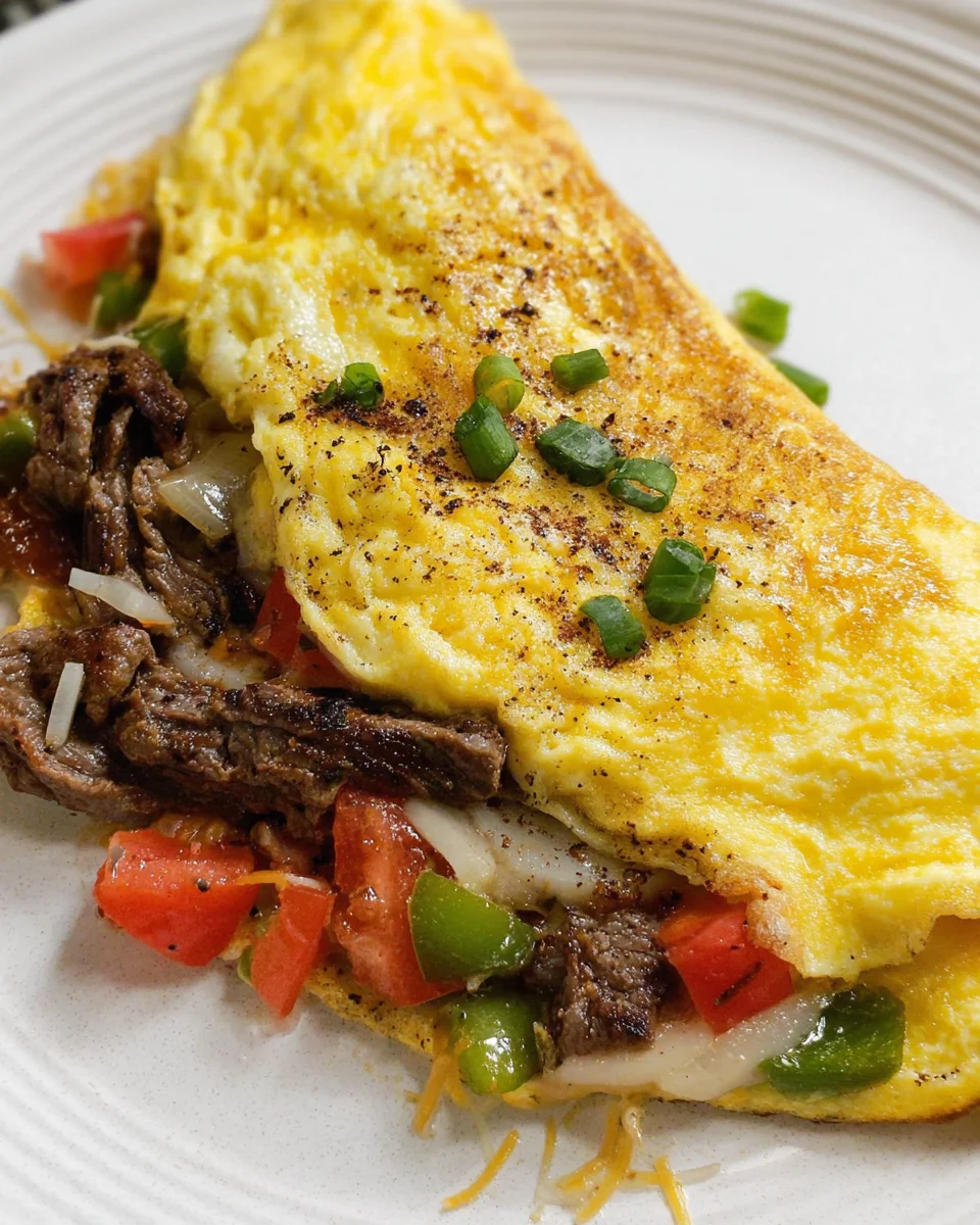 Philly Cheesesteak Omelette: A Flavorful Breakfast Delight!