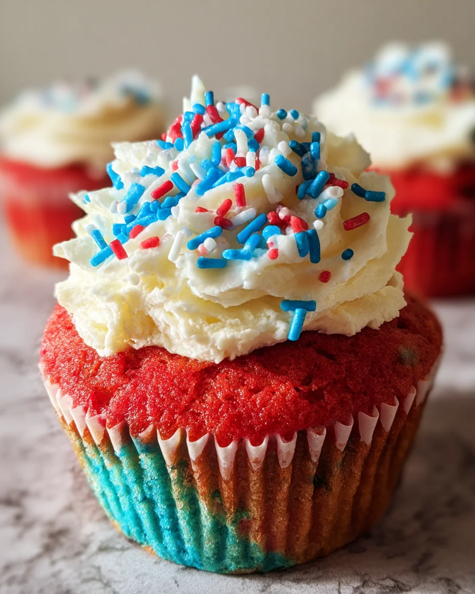 4th of July Tie-Dye Cupcakes