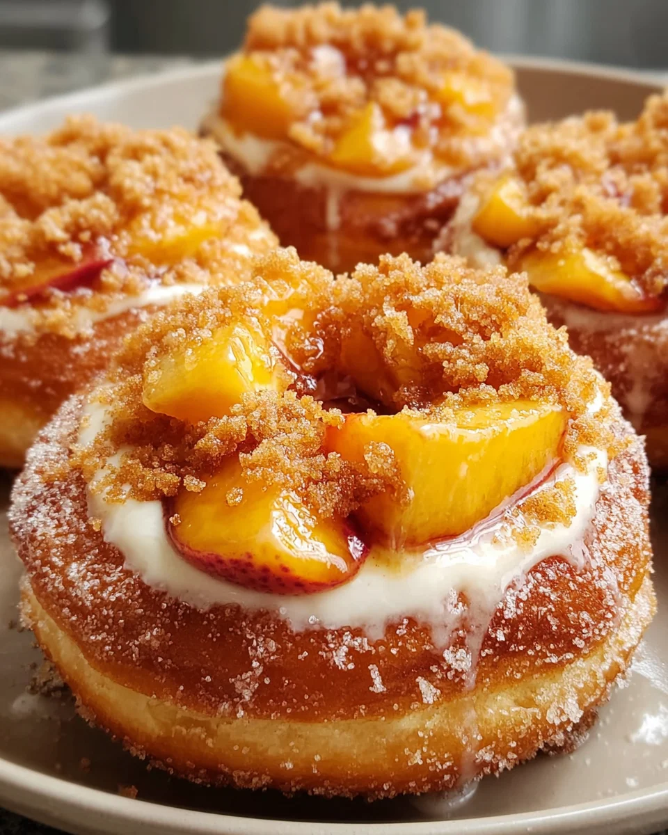Peach Cobbler Cheesecake Donuts: A Sweet Delight Awaits!