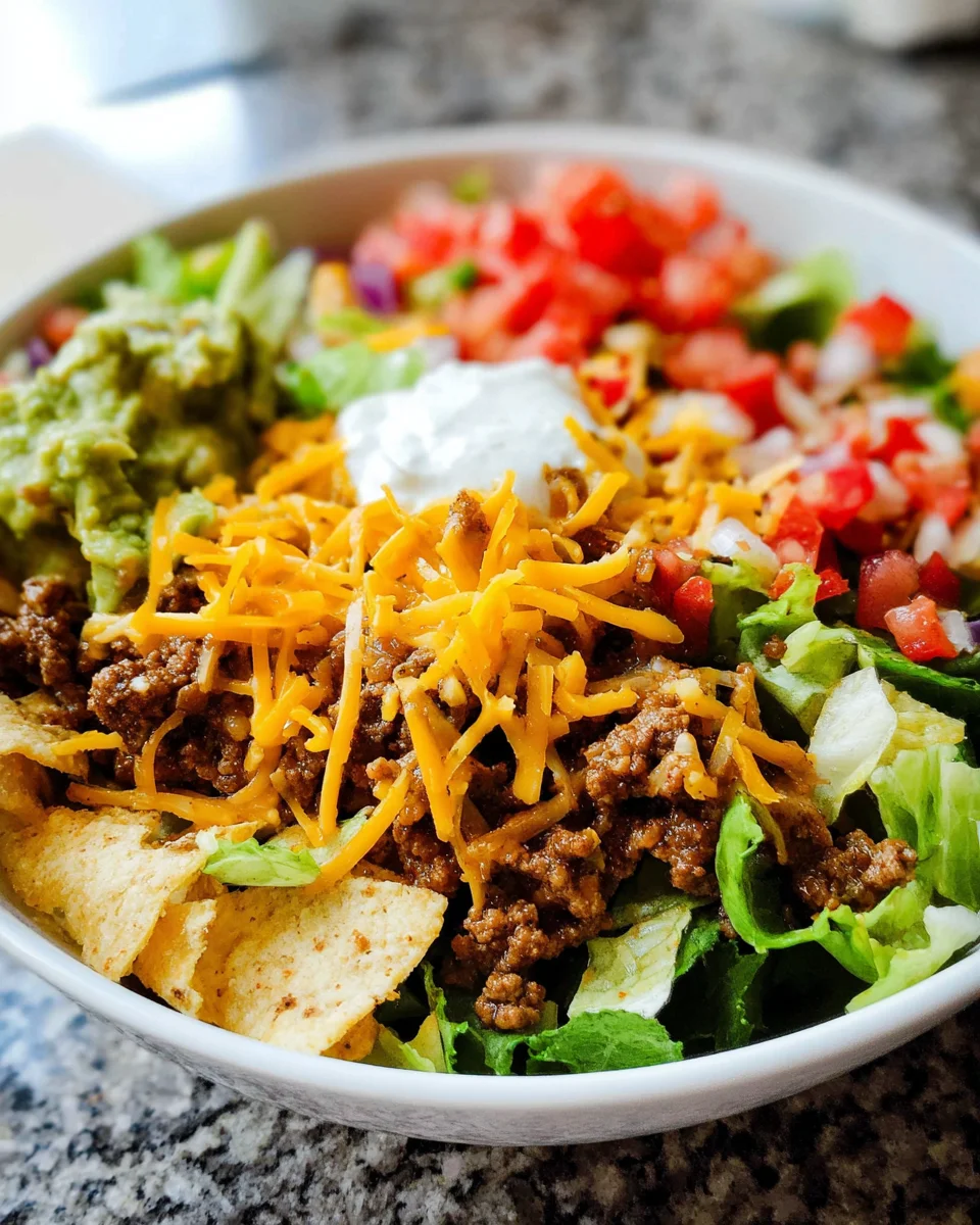 Healthy Taco Salad with Ground Beef