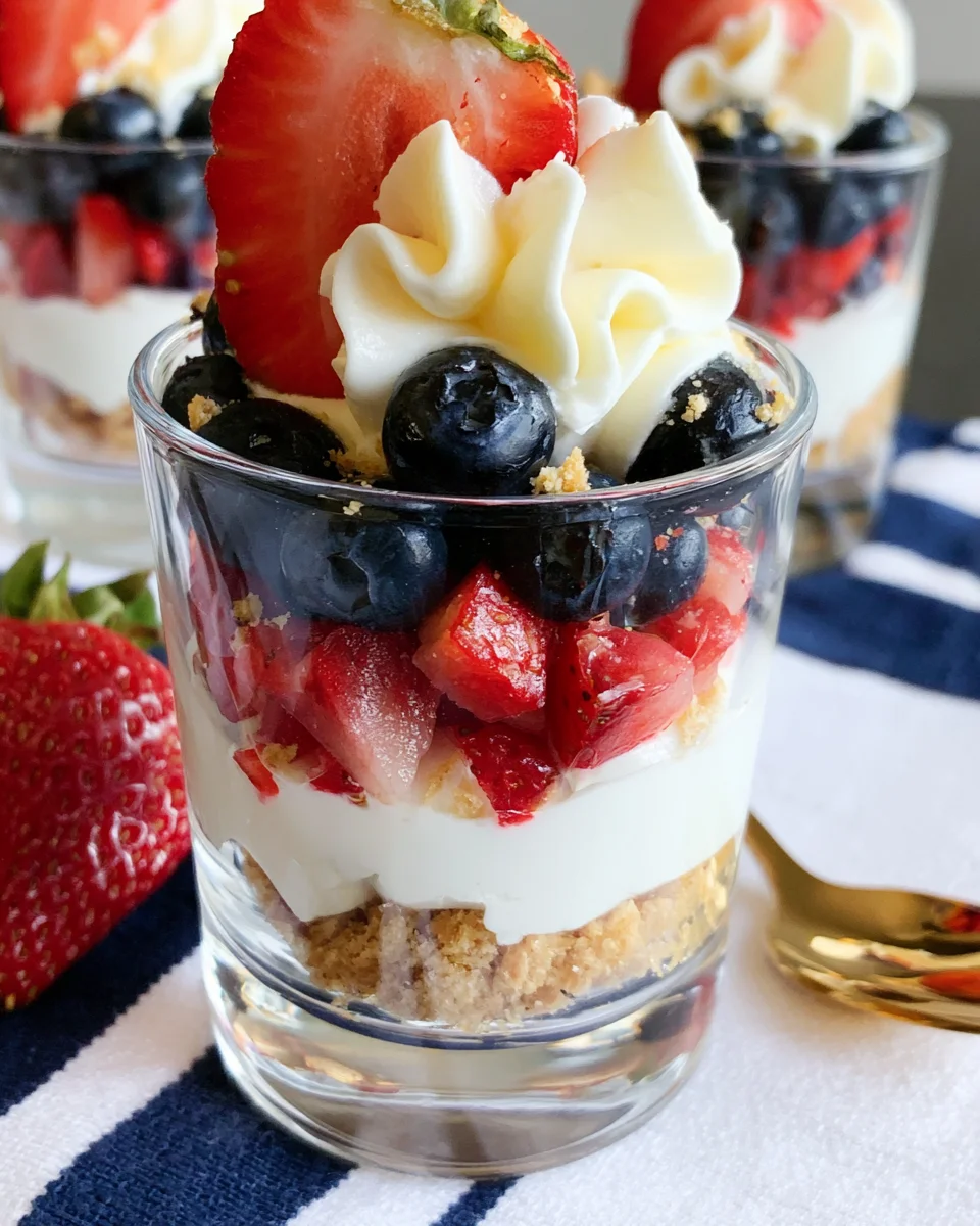 Strawberry Blueberry Mini Cheesecake Trifle