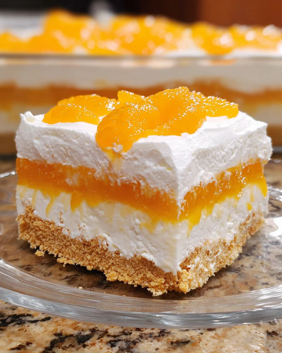 No Bake Orange Dreamsicle Lasagna