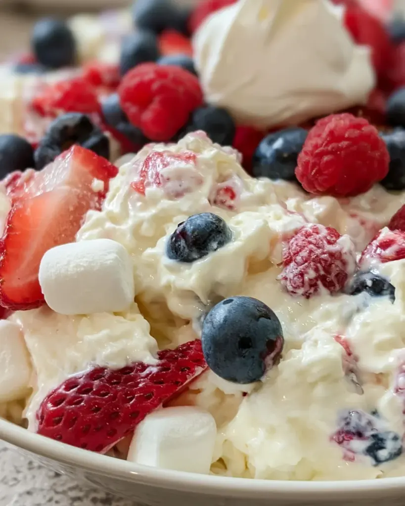 Red, White & Blue Cheesecake Salad