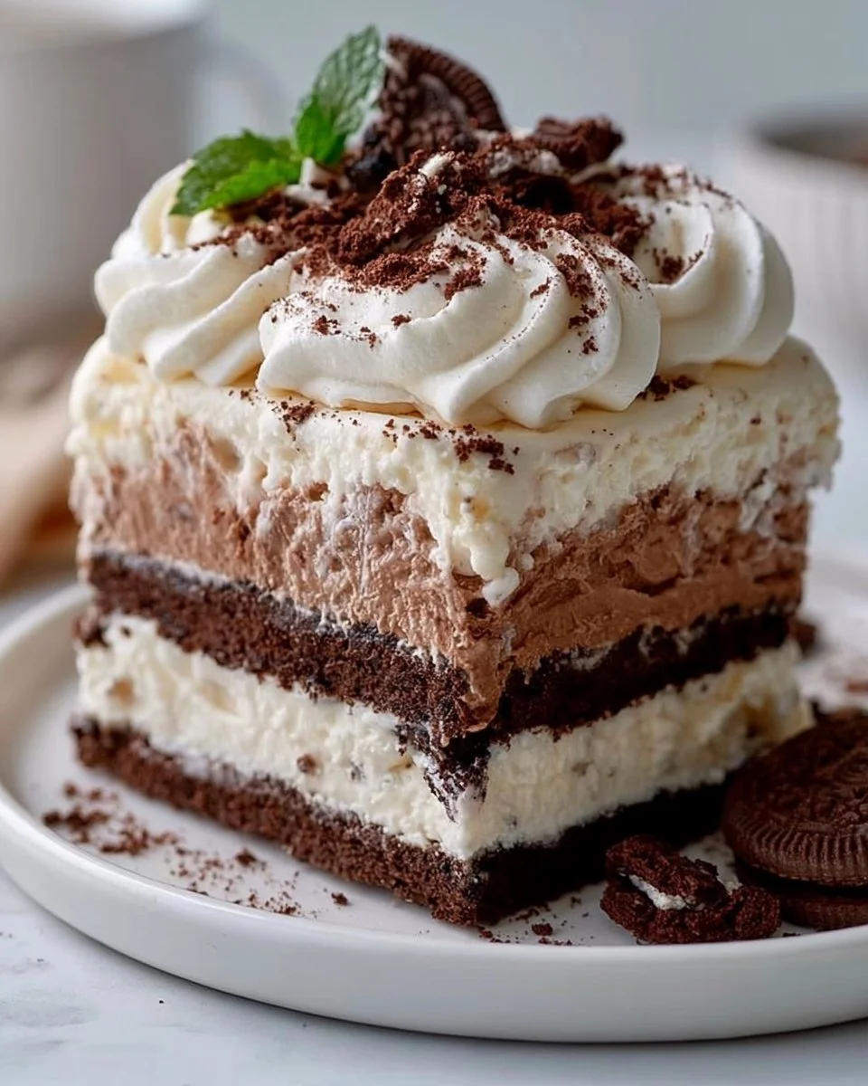 Layered Ice Cream Cake: Silky and Crisp