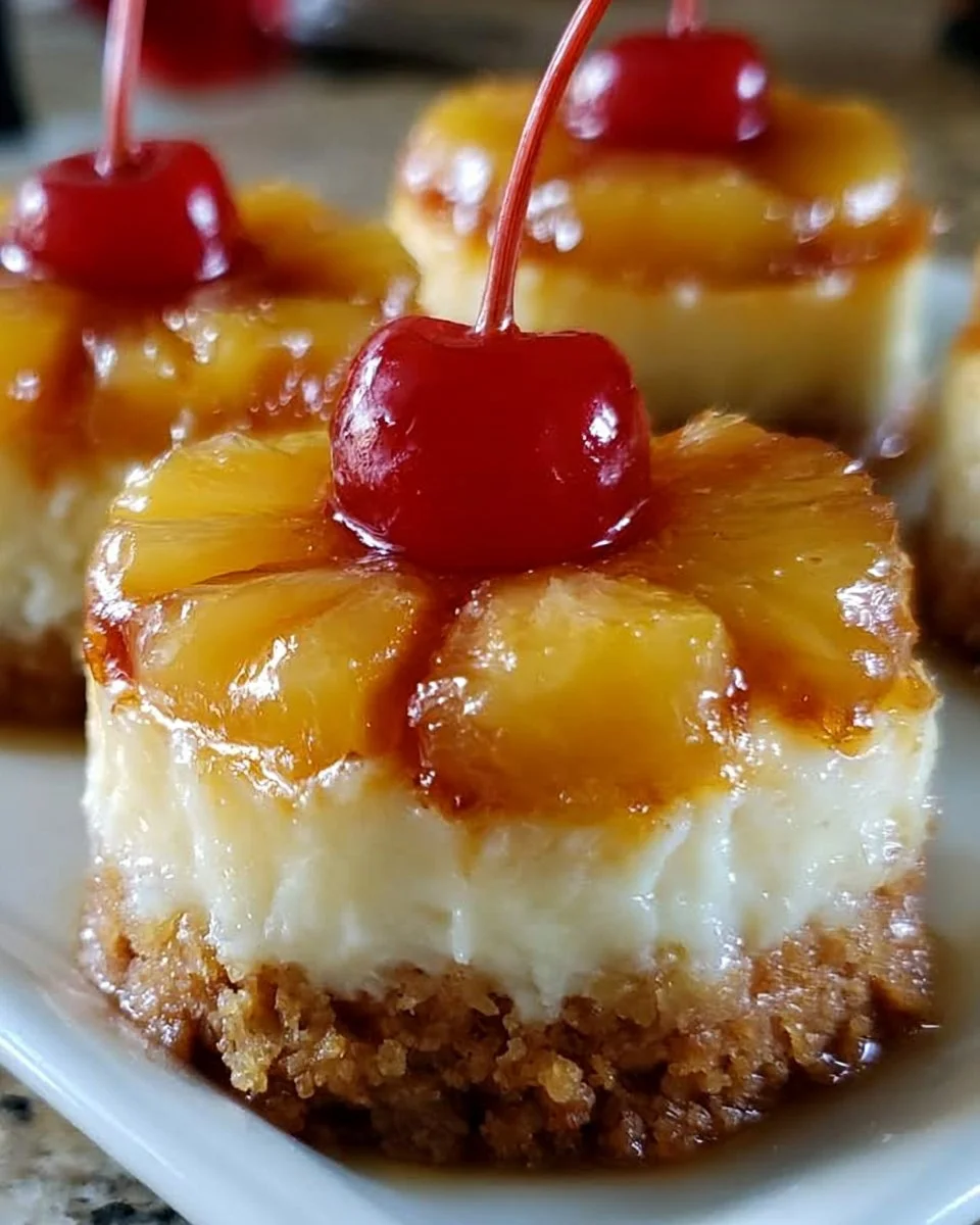 Mini Pineapple Upside Down Cheesecakes