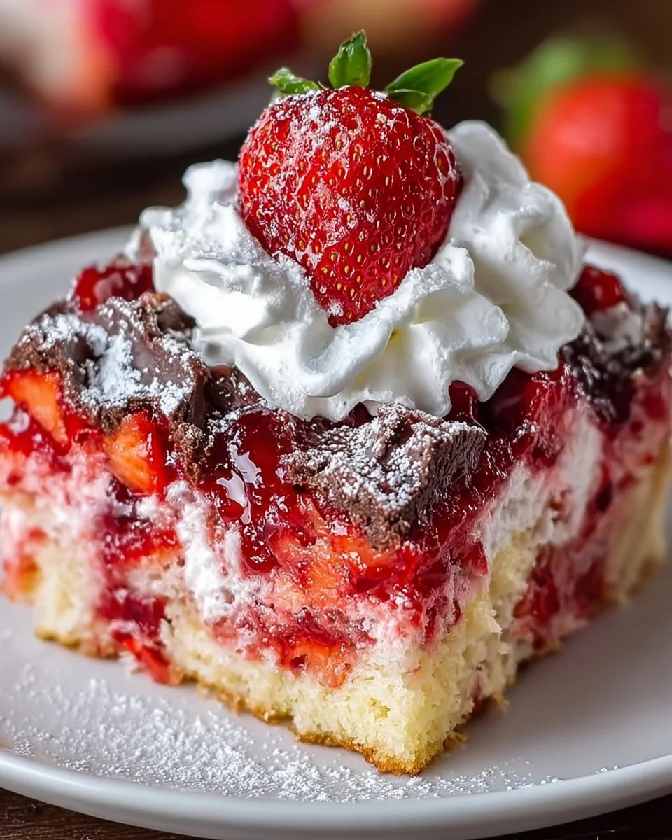 Strawberry Earthquake Cake