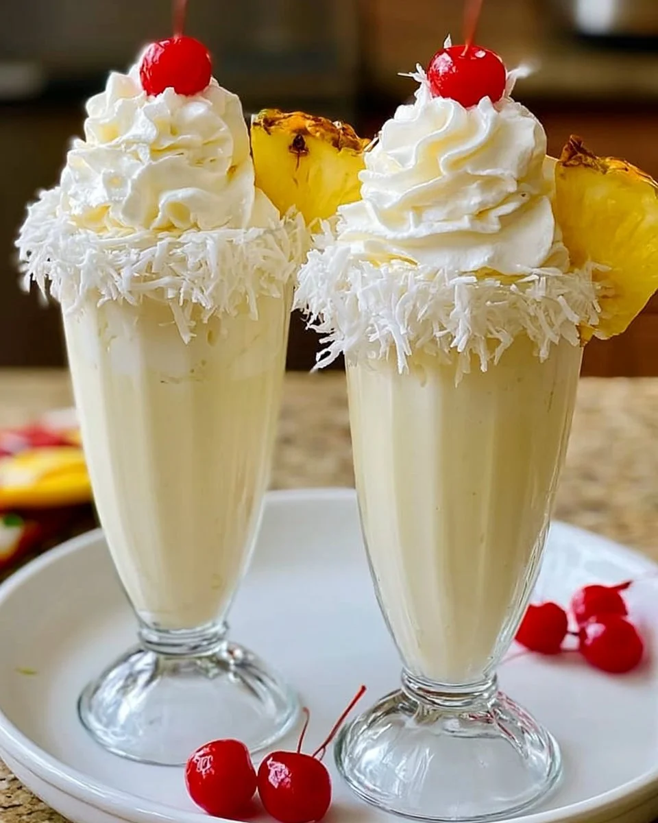 Tropical Pina Colada Milkshakes