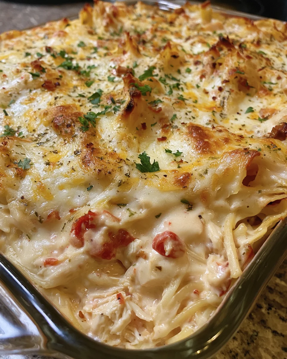Chicken Spaghetti Lasagna Bake
