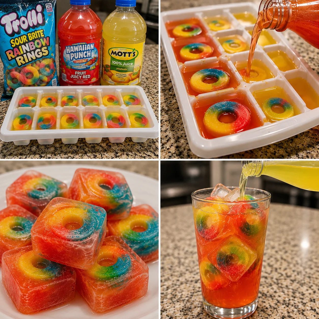 Tropical Rainbow Ring Ice Cube Drink