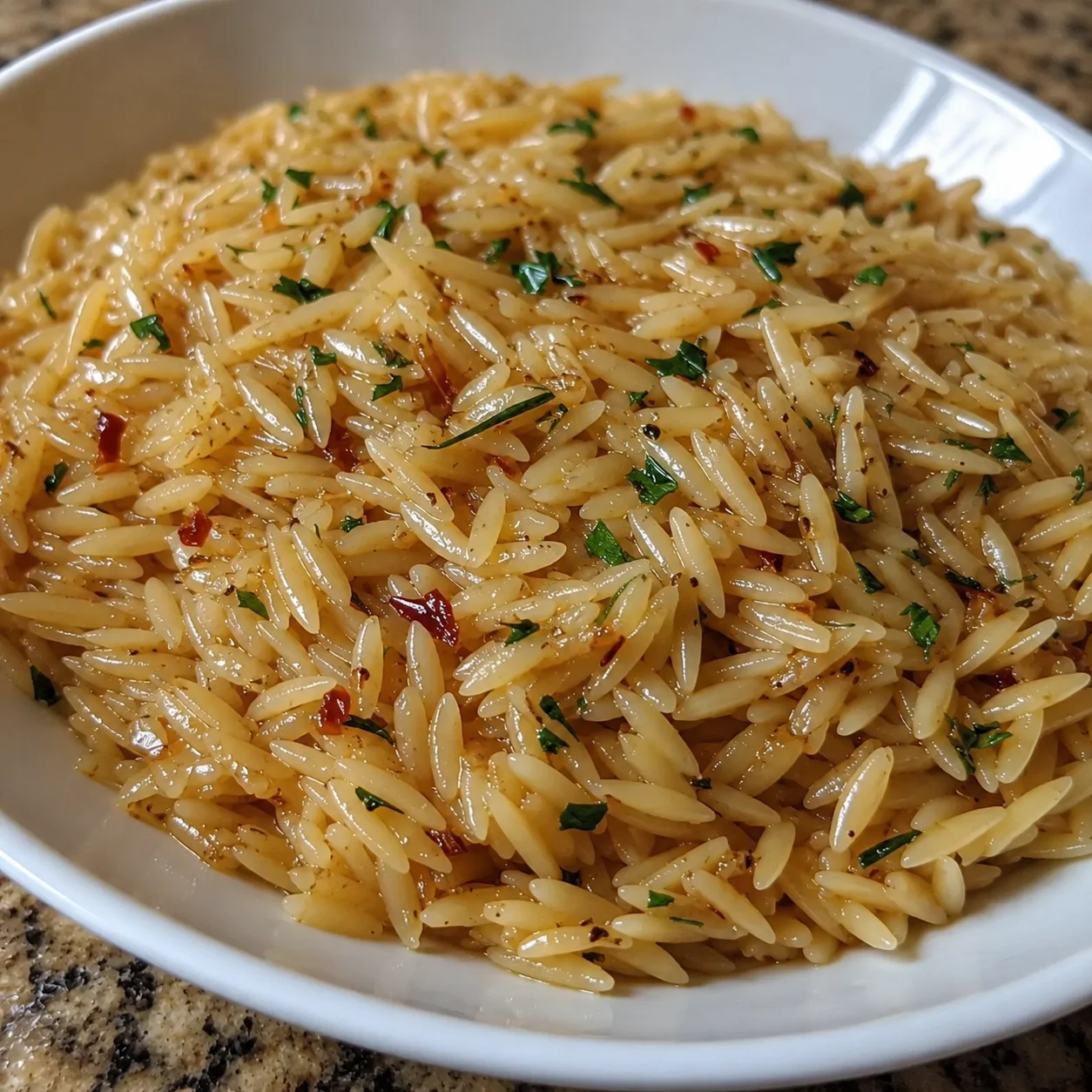 Orzo Rice Pilaf with Garlic and Herbs