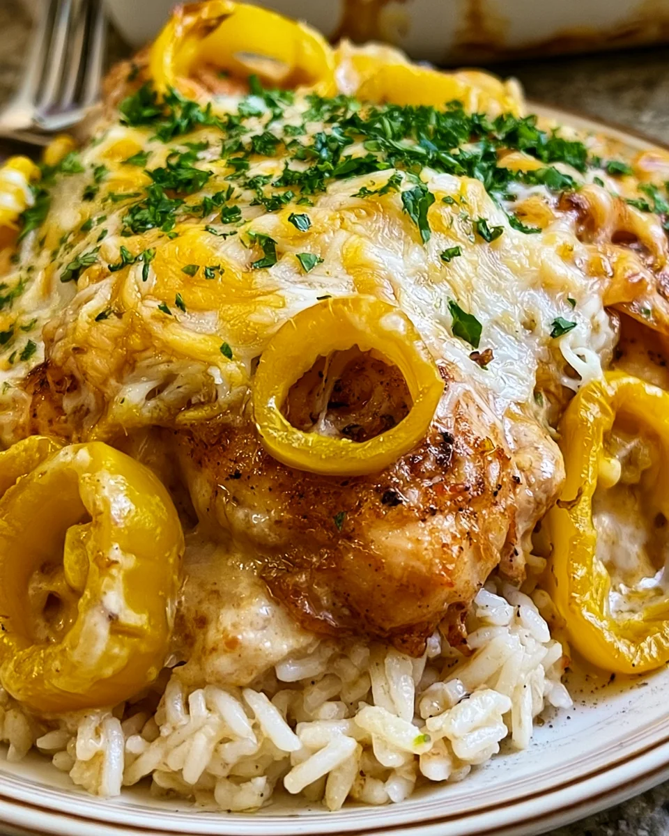 Banana Pepper Chicken and Rice Casserole