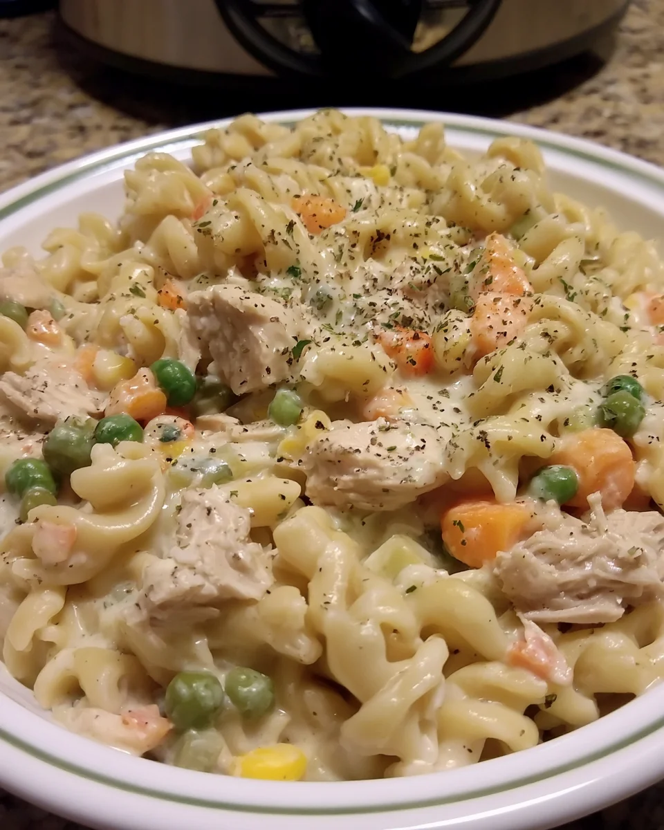 Crockpot Chicken Pot Pie Pasta