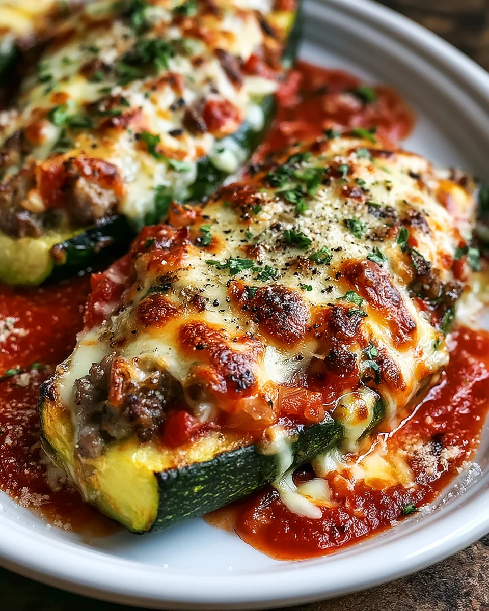 Baked Cheesy Stuffed Zucchini Boats