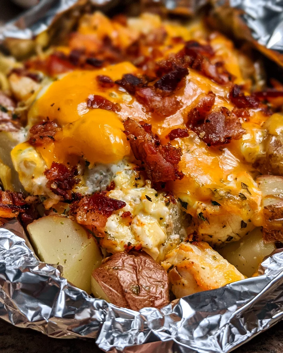 Grilled Crack Chicken Foil Packs