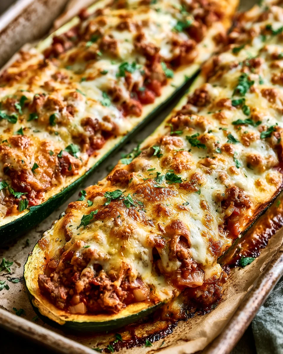 Ground Beef Zucchini Boats