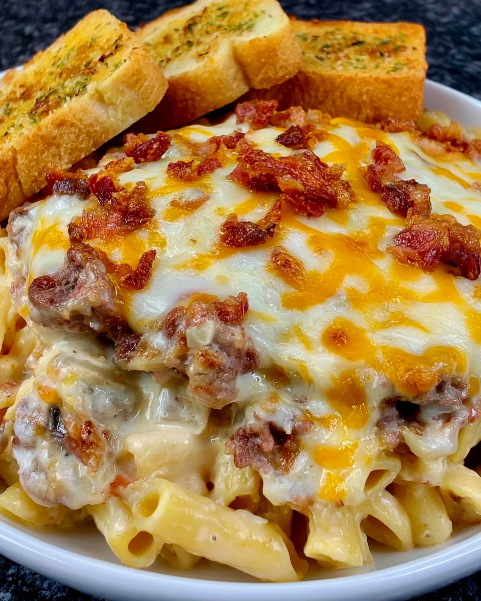 Dump and Bake Ground Beef Alfredo: Easy Delish Dinner!
