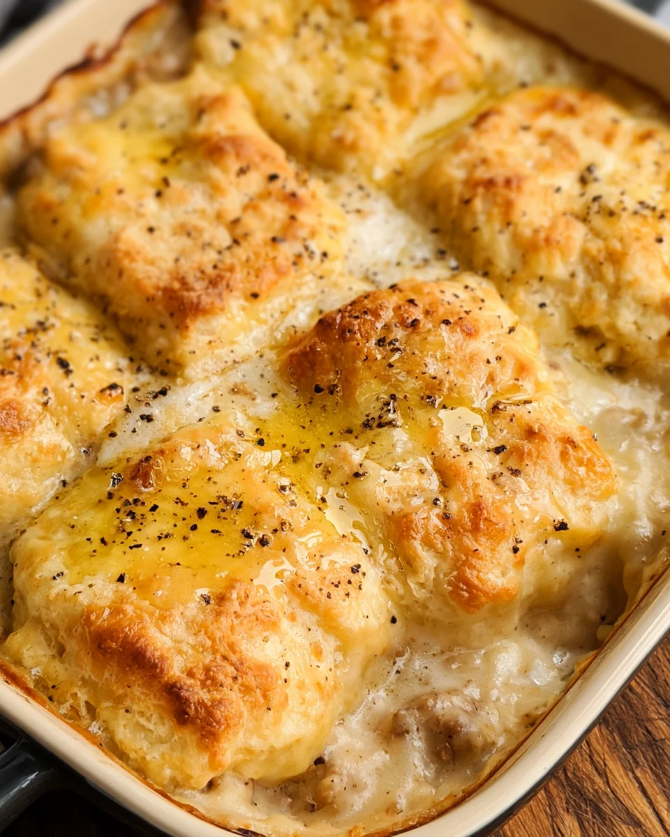Sausage Gravy Butter Swim Biscuits