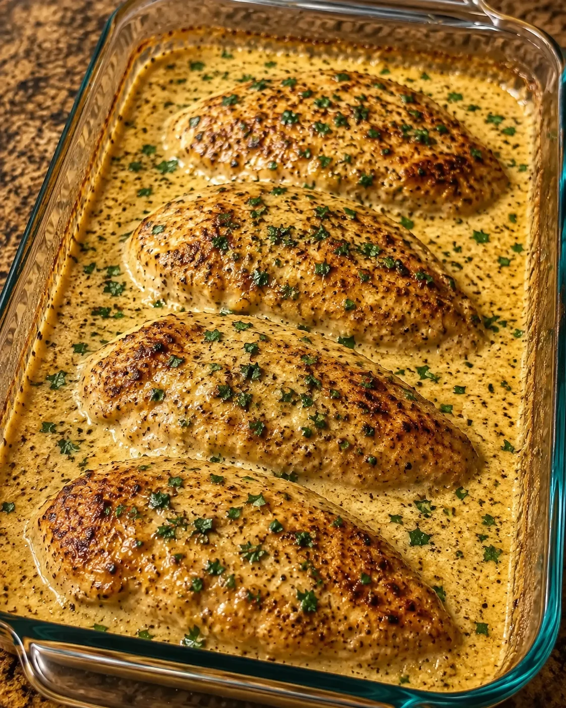 Juicy Baked Caesar Chicken with Parmesan Sauce
