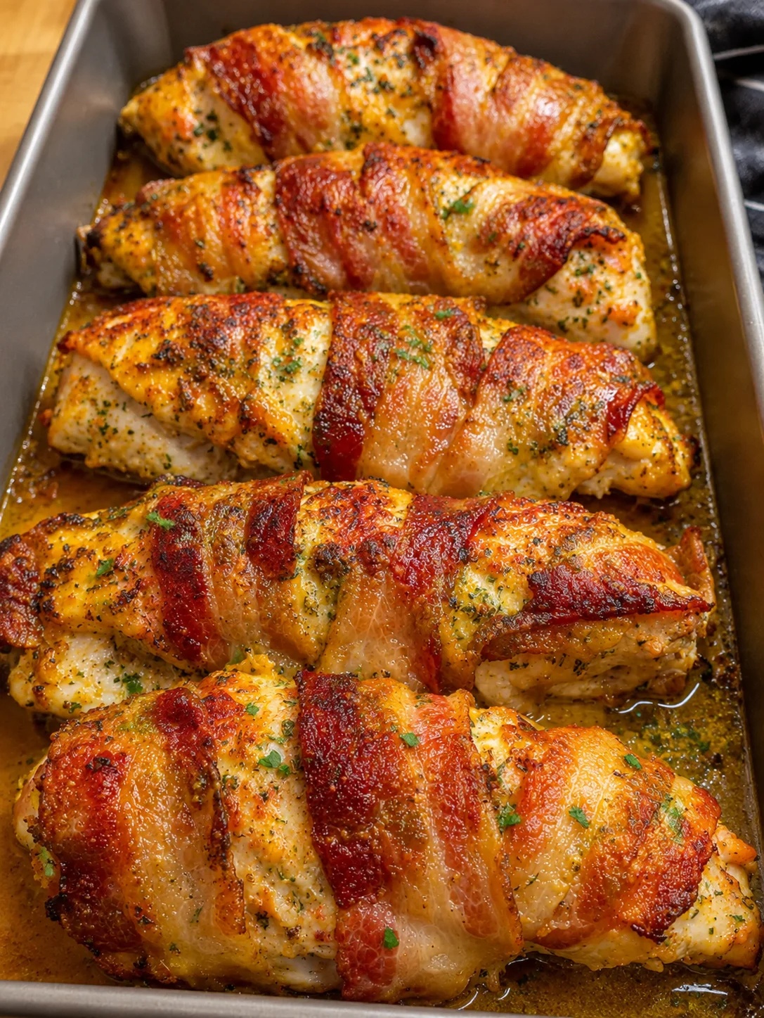 Bacon Wrapped Garlic Parmesan Chicken