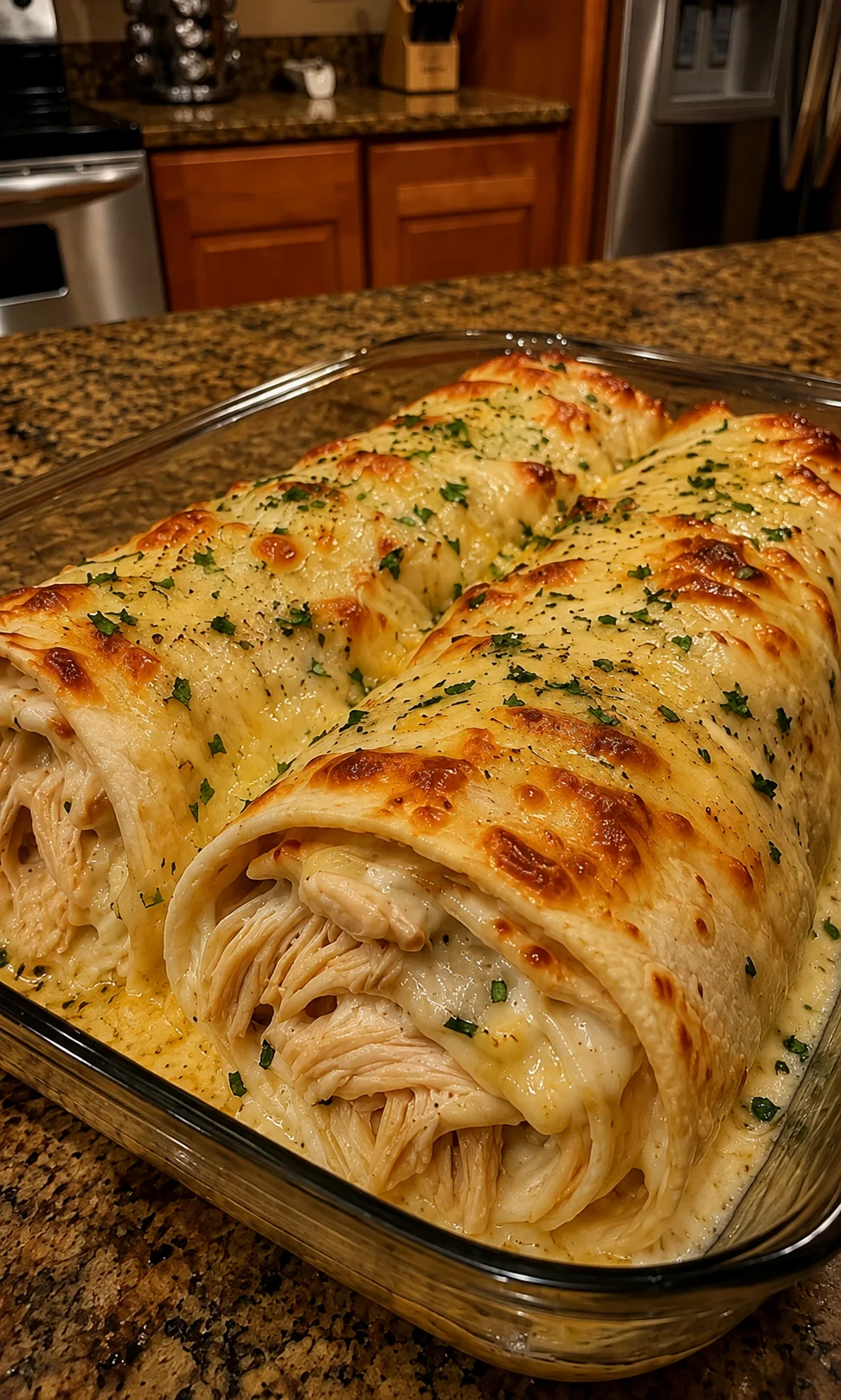 Cheesy Chicken Alfredo Tortilla Roll-Ups
