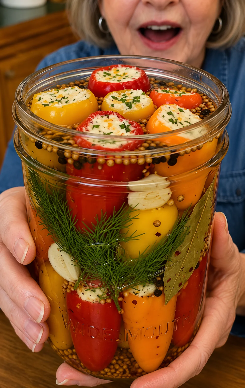Pickled Cheese Stuffed Peppers