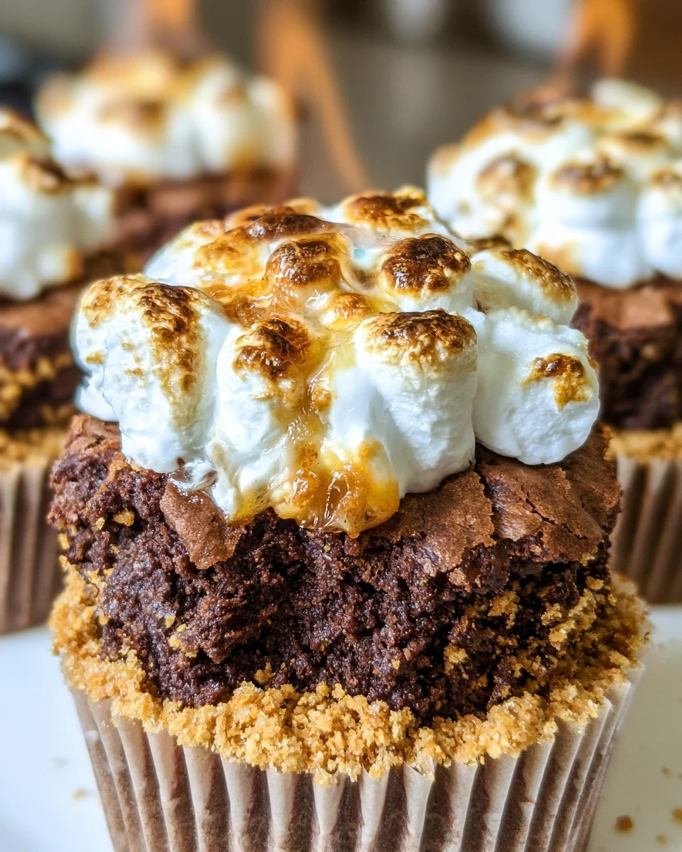 S’mores Brownie Cupcakes