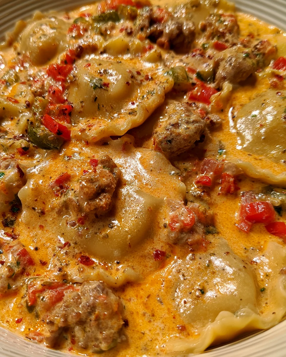 Creamy Cajun Sausage Ravioli