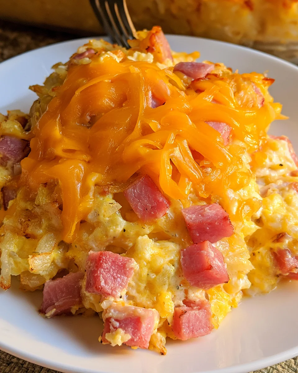 Ham Cheese Hash Brown Casserole