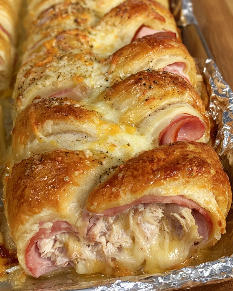 Chicken Ham Swiss Crescent Braid