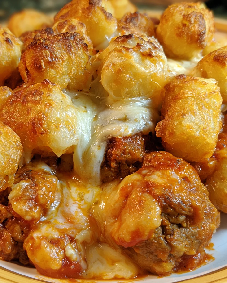 Crock Pot Meatball Tater Tot Casserole