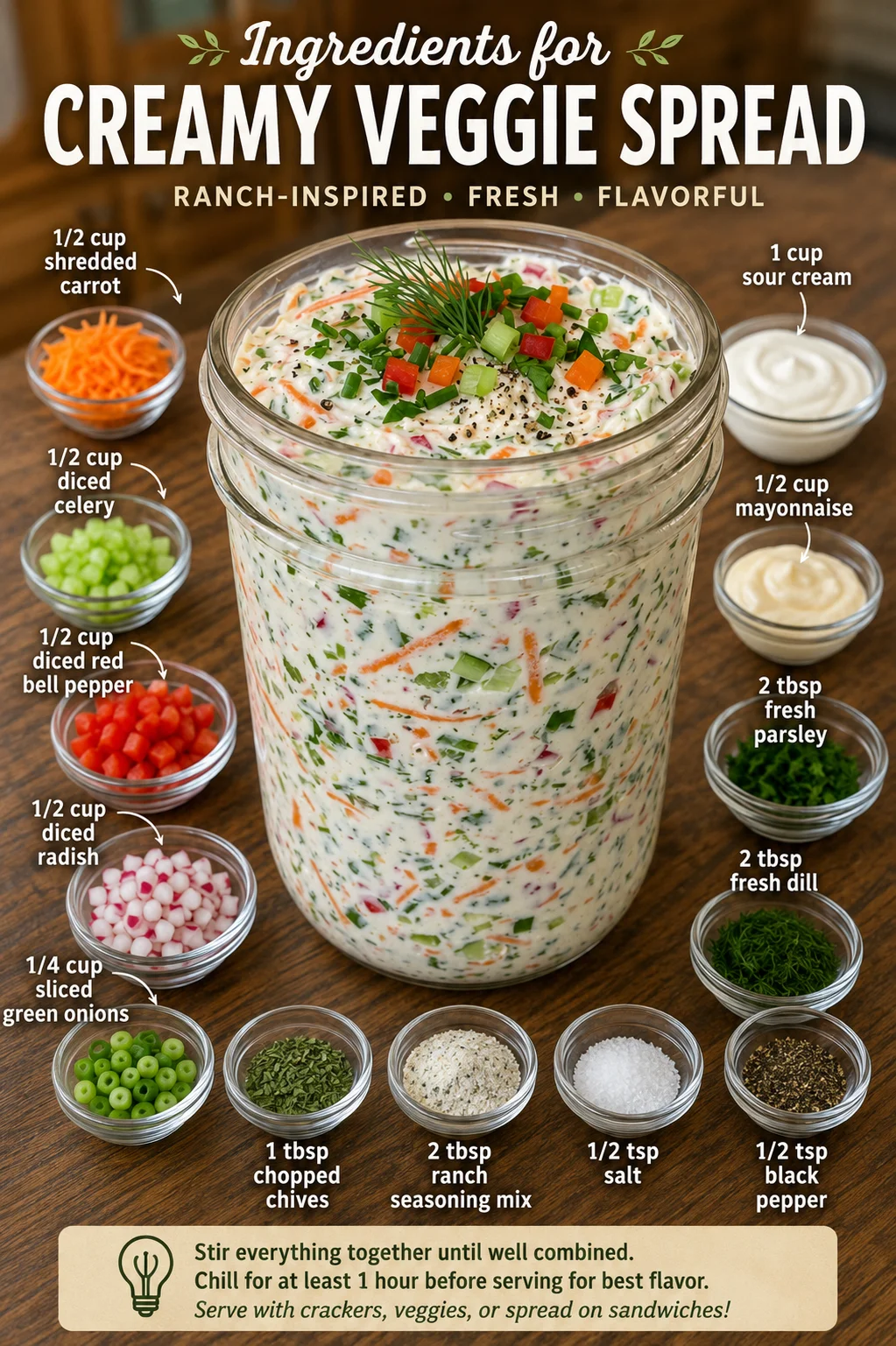 Herbed Garden Veggie Cream Cheese Spread