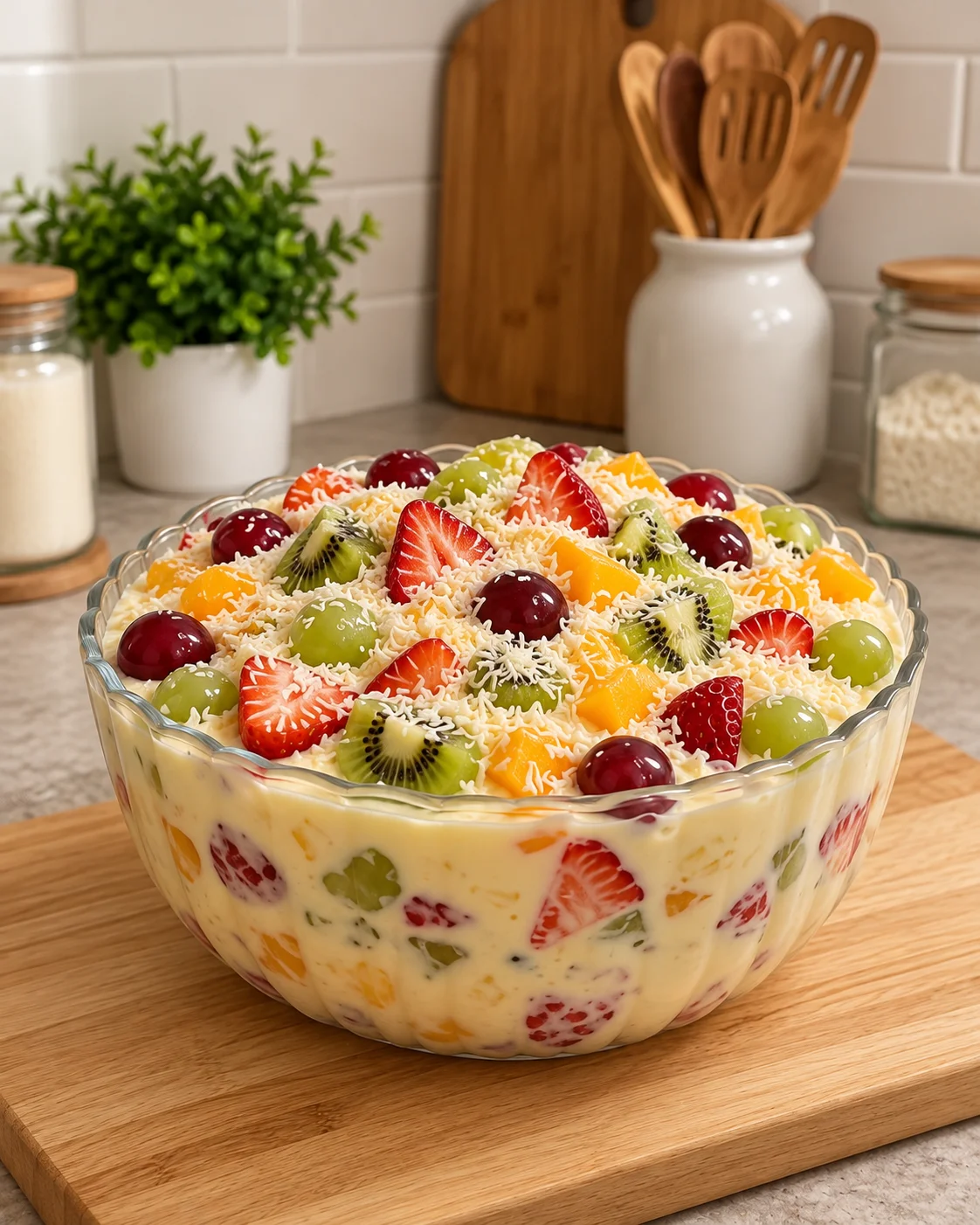Tropical Fruit & Cream Dessert – Easy No-Bake Recipe