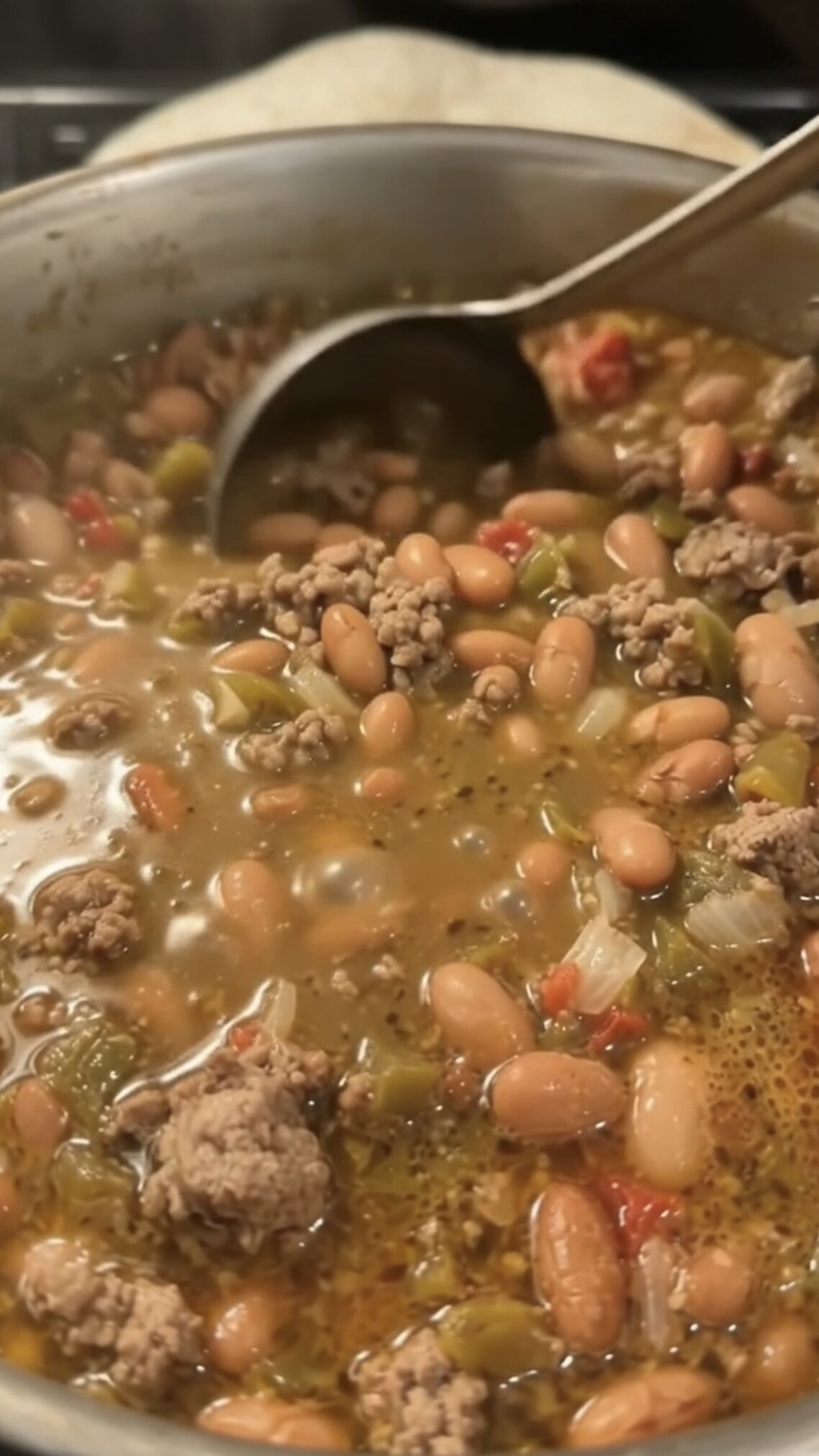 Green Chile Hamburger & Pinto Bean Stew