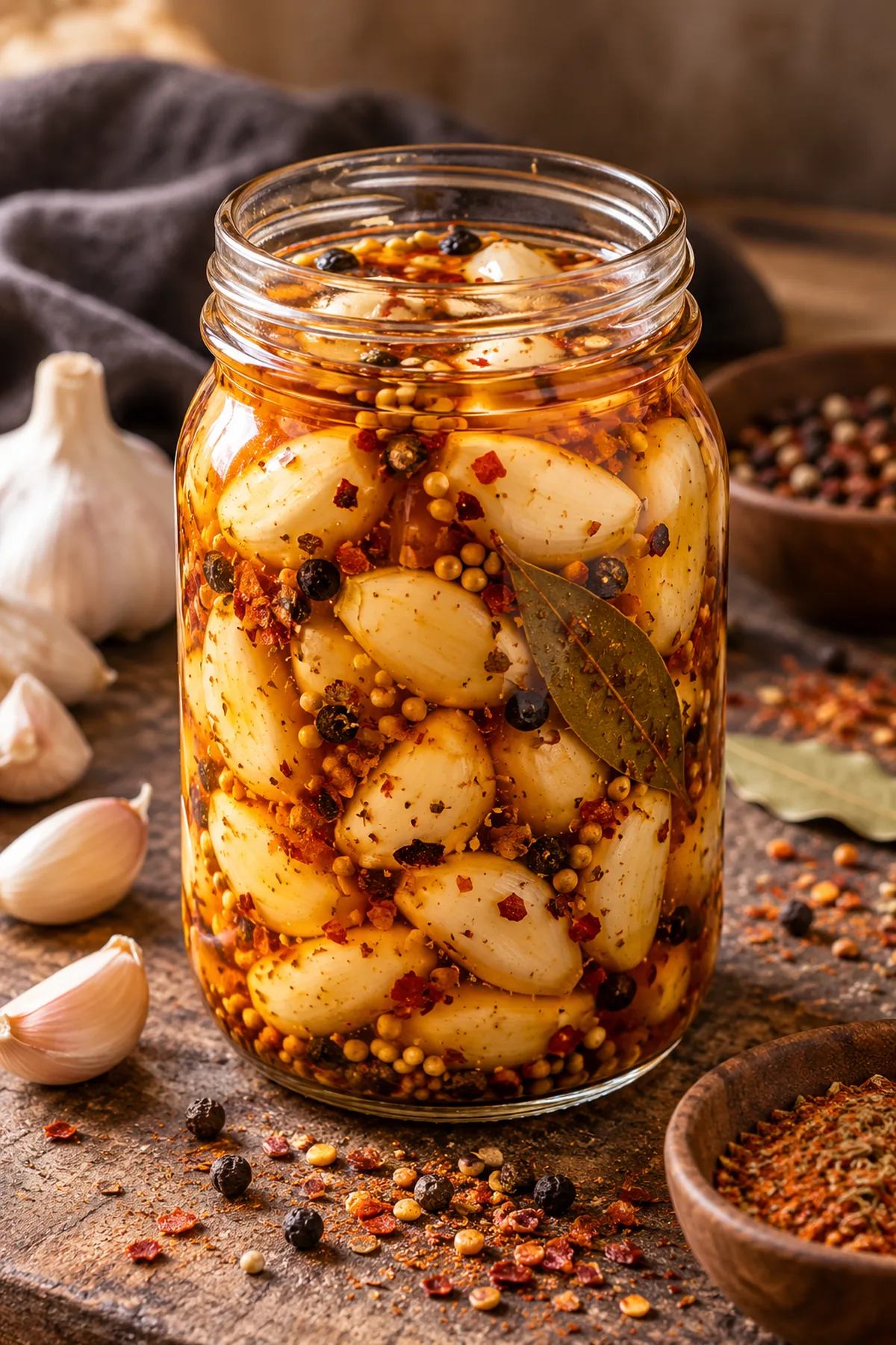 Cajun Spicy Pickled Garlic