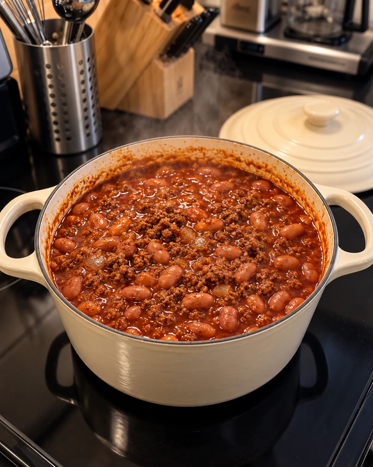 Carne Molida con Frijoles y Chile Colorado